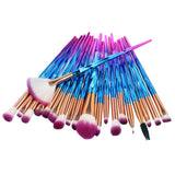 JSBelle Set de 20 Unicorn Maquillaje Pincel Cosmético Pinceles Eyeliner Sombra de ojos Blush Brushes