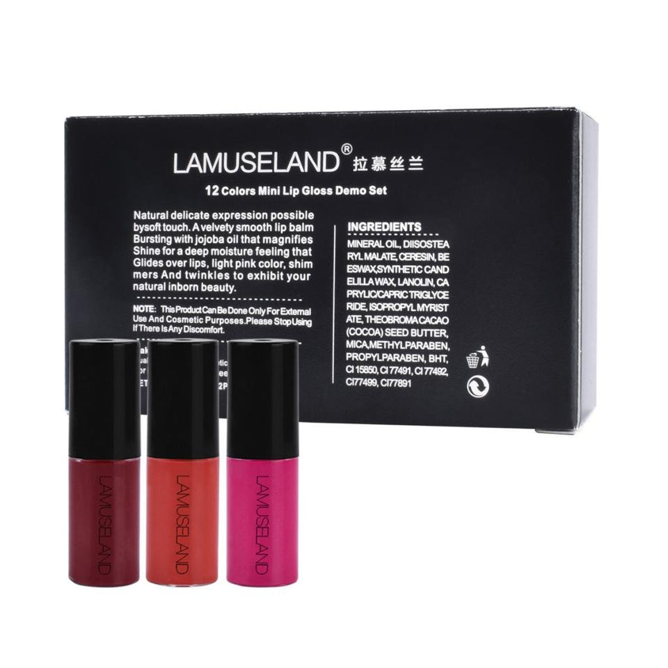 Baosity 12 Colores Mini Lápices Labiales Líquidos a Prueba de Agua de Larga Duración
