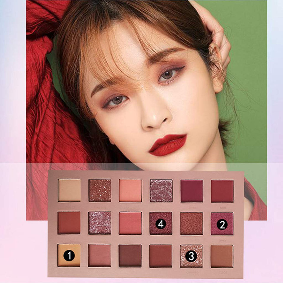Paleta de Sombras de Ojos Cimaybo, INS Mismo Estilo 18 Colores Sombra de Ojos Maquillaje Perla Metallic Paleta de Sombras de Ojos Hacer