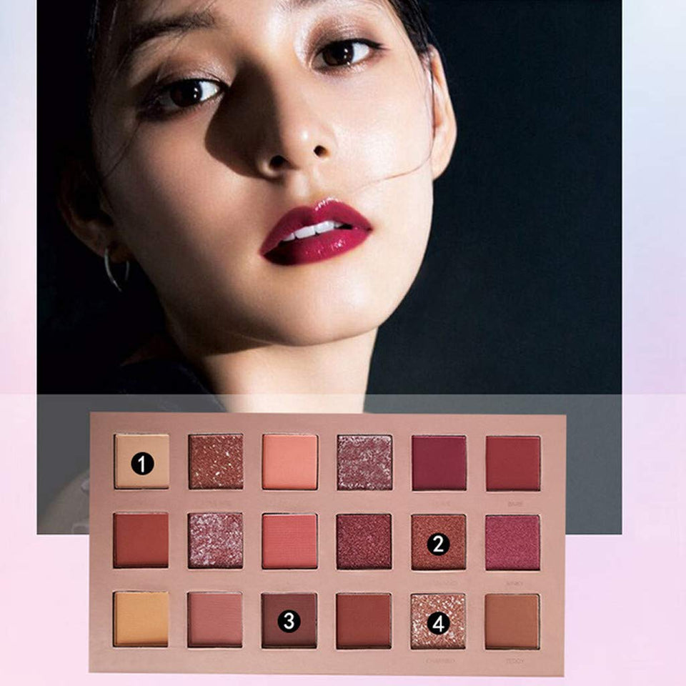 Paleta de Sombras de Ojos Cimaybo, INS Mismo Estilo 18 Colores Sombra de Ojos Maquillaje Perla Metallic Paleta de Sombras de Ojos Hacer